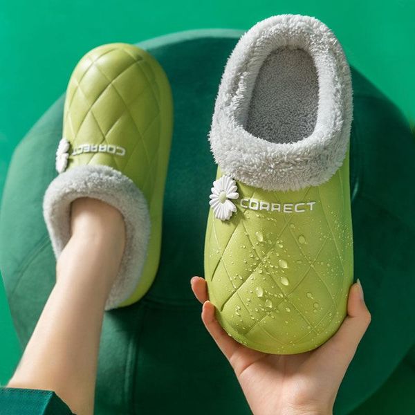 waterproof slippers winter women house eva leather warm fur home indoor floor shoes, Black
waterproof slippers winter women house eva leather warm fur home indoor floor shoes, Black