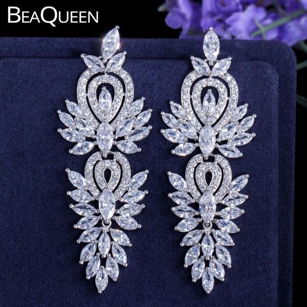 dangle & chandelier beaqueen marquise cut cubic zirconia long dropping beautiful bridal earrings for wedding costume jewelry accessories e03, Silver
dangle & chandelier beaqueen marquise cut cubic zirconia long dropping beautiful bridal earrings for wedding costume jewelry accessories e03, Silver