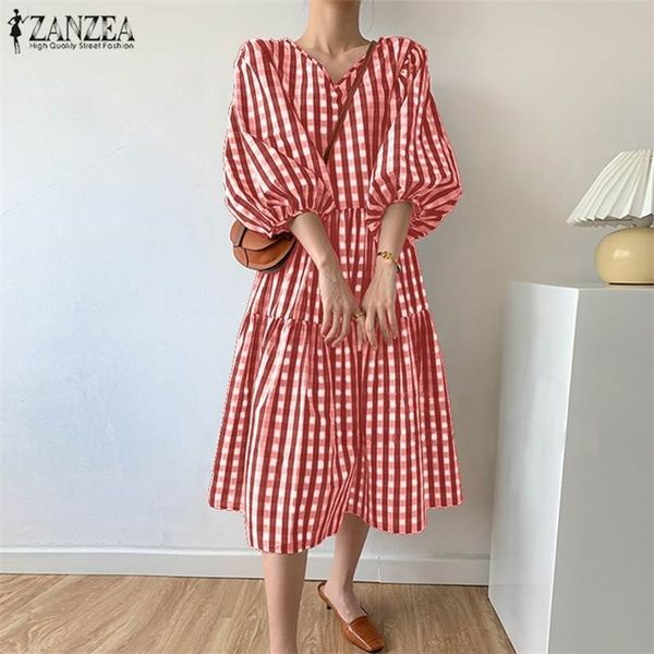 stylish summer check mid-calf dress zanzea womens puff sleeve sundress vestidos female v neck casual robe femme plus size 5xl 7, Black;gray
stylish summer check mid-calf dress zanzea womens puff sleeve sundress vestidos female v neck casual robe femme plus size 5xl 7, Black;gray