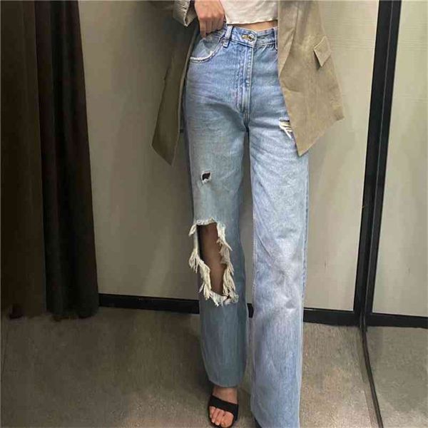 puwd casual woman blue irregular hole jeans spring vintage ladies high waisted streetwear denim pants girls y2k pant 210522
puwd casual woman blue irregular hole jeans spring vintage ladies high waisted streetwear denim pants girls y2k pant 210522
