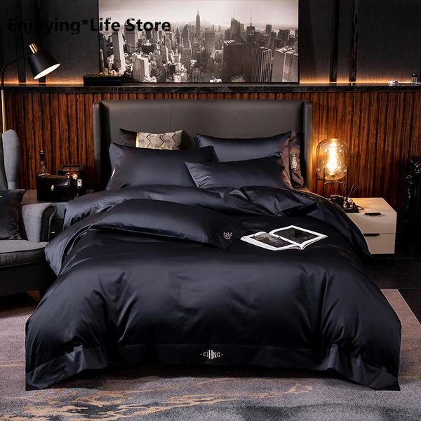 bedding sets black egyptian cotton king size embroidery bed duvet cover sheets/fitted sheet linen set el
bedding sets black egyptian cotton king size embroidery bed duvet cover sheets/fitted sheet linen set el