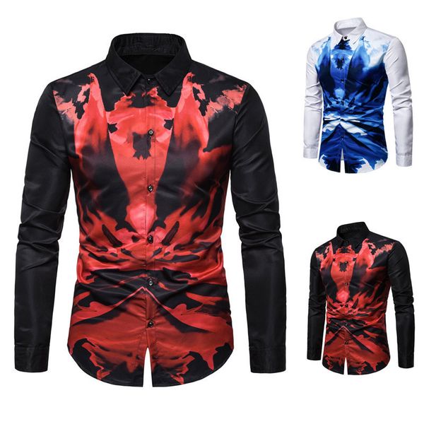 boutique fashion shirt 2021 european men's slim nightclub ink 3d digital printing long sleeve, White;black
boutique fashion shirt 2021 european men's slim nightclub ink 3d digital printing long sleeve, White;black