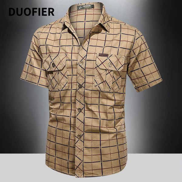 summer plaid shirt men cotton casual short sleeve shirt front patch chest pocket man clothes military shirts 210603, White;black
summer plaid shirt men cotton casual short sleeve shirt front patch chest pocket man clothes military shirts 210603, White;black