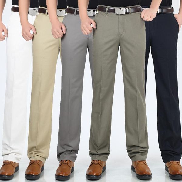 men's pants summer thin business casual high waist loose cotton trousers straight versatile gray more sizes 29-42, Black
men's pants summer thin business casual high waist loose cotton trousers straight versatile gray more sizes 29-42, Black