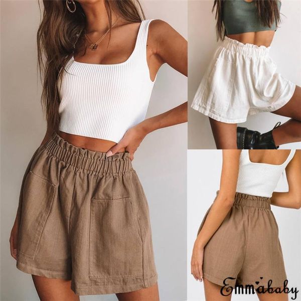 women's shorts women girls summer casual lien loose short pants high waist beach 2021, White;black
women's shorts women girls summer casual lien loose short pants high waist beach 2021, White;black