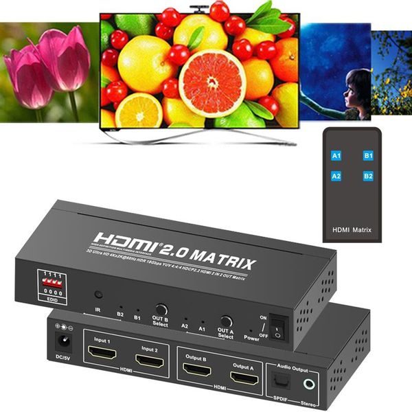 audio cables & connectors 4k 60hz 2x2 matrix switch 2 in out monitors splitter video converter 3d edid arc hdr spdif extractor dvd pc t
audio cables & connectors 4k 60hz 2x2 matrix switch 2 in out monitors splitter video converter 3d edid arc hdr spdif extractor dvd pc t