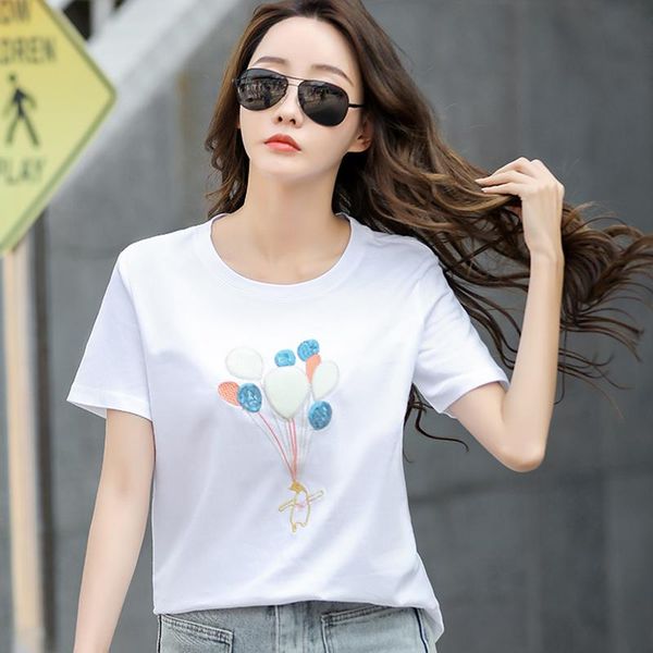 women's t-shirt summer t shirt women 2021 cute cartoon balloon embroidery o-neck tee shirts femme short sleeve cotton casual white top
women's t-shirt summer t shirt women 2021 cute cartoon balloon embroidery o-neck tee shirts femme short sleeve cotton casual white top