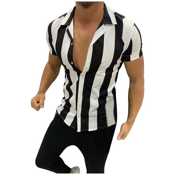 men's casual shirts men fashion multicolor striped lapel slim short-sleeve blouse shirt summer arrivals camisa masculina qi9z, White;black
men's casual shirts men fashion multicolor striped lapel slim short-sleeve blouse shirt summer arrivals camisa masculina qi9z, White;black