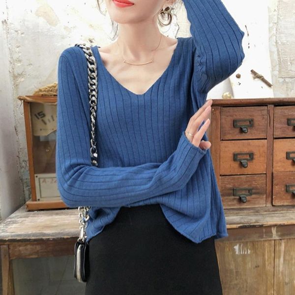 jlong autumn basic v-neck sweater pullover women solid color knitted sweaters women's clothing, White;black
jlong autumn basic v-neck sweater pullover women solid color knitted sweaters women's clothing, White;black