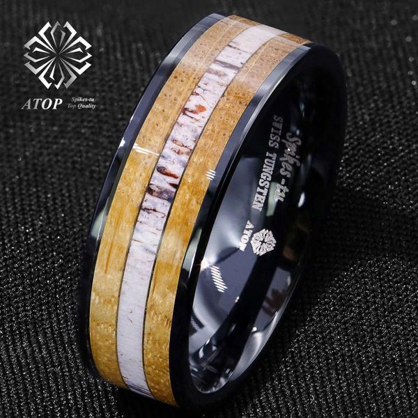 wedding rings 8mm tungsten ring band deer antler and whiskey barrel wood ajewelry, Slivery;golden
wedding rings 8mm tungsten ring band deer antler and whiskey barrel wood ajewelry, Slivery;golden