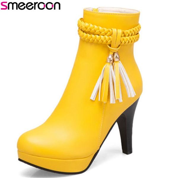 boots smeeroon platform shoes ankle for women zip autumn winter round toe super high heels, Black
boots smeeroon platform shoes ankle for women zip autumn winter round toe super high heels, Black