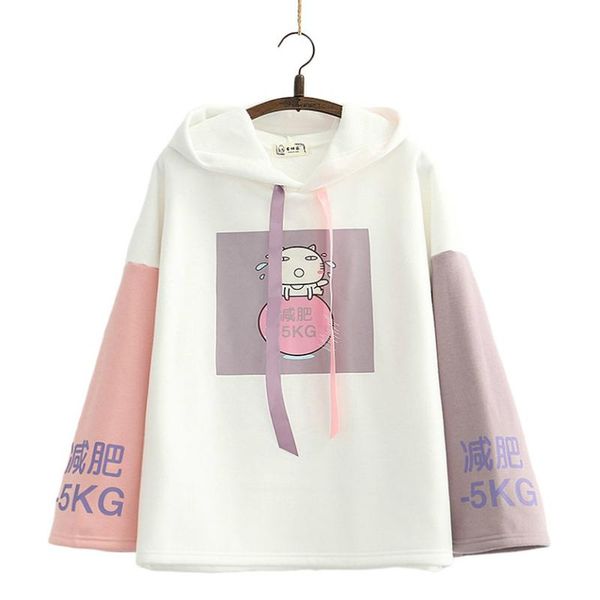 women's hoodies & sweatshirts fleece thick women hooded cartoon print patchwork 2021 winter flare sleeve harakuju sweet style pullover, Black
women's hoodies & sweatshirts fleece thick women hooded cartoon print patchwork 2021 winter flare sleeve harakuju sweet style pullover, Black