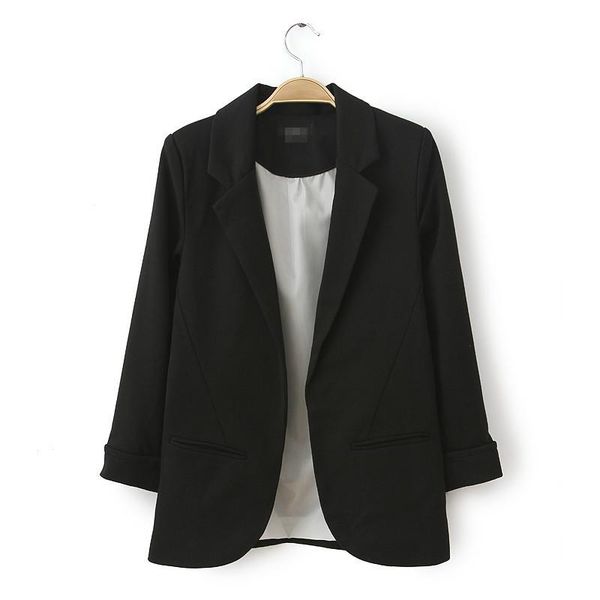 office lady formal fashion women blazers and jackets notched slim solid coat three quarter sleeve blazer feminino women's suits &, White;black
office lady formal fashion women blazers and jackets notched slim solid coat three quarter sleeve blazer feminino women's suits &, White;black