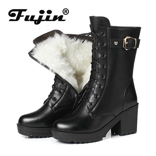 boots fujin genuine leather wool women drop fur warm plush winter fashion zipper thick bottom leisure snow, Black
boots fujin genuine leather wool women drop fur warm plush winter fashion zipper thick bottom leisure snow, Black