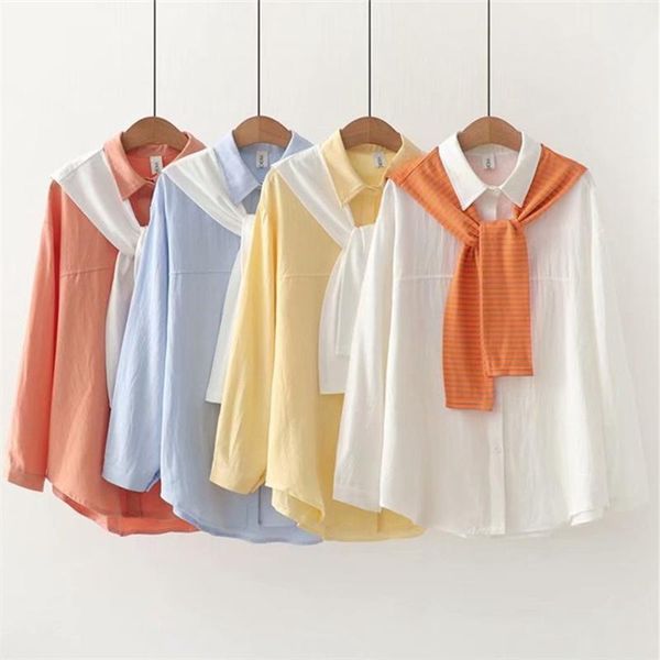 women's blouses & shirts japanese navy style 100% cotton shirt blouse fashion loose solid color casual long-sleeved female clothes, White
women's blouses & shirts japanese navy style 100% cotton shirt blouse fashion loose solid color casual long-sleeved female clothes, White
