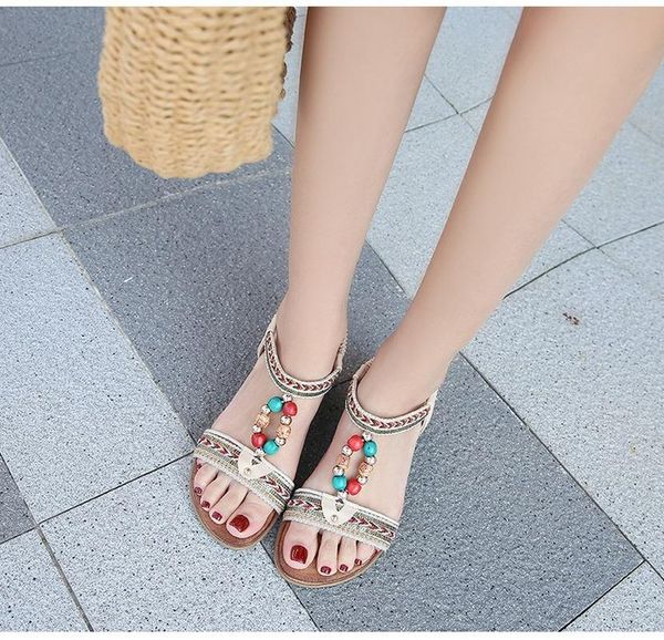 fashion summer ladies wedge chunky string beads middle aged womens sandals elegant delicate pretty woven rome style shoes, Black
fashion summer ladies wedge chunky string beads middle aged womens sandals elegant delicate pretty woven rome style shoes, Black