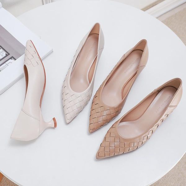 dress shoes 2021 spring women weave leather high heel brand design point toe soft comfortable ladies hoof heels pumps, Black
dress shoes 2021 spring women weave leather high heel brand design point toe soft comfortable ladies hoof heels pumps, Black