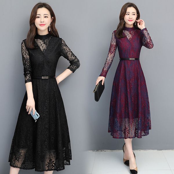 factoryrcso factorygze3 autumn broadwife and lace spring dress women's 2021 new fashion age reducing temperament sleeve slim mid long, Black;gray
factoryrcso factorygze3 autumn broadwife and lace spring dress women's 2021 new fashion age reducing temperament sleeve slim mid long, Black;gray