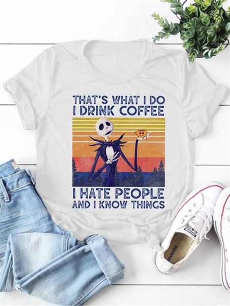 women's t-shirt women t-shirts harajuku skele drink coffee that's what i do hate people letter print tshirt summer vintage, White
women's t-shirt women t-shirts harajuku skele drink coffee that's what i do hate people letter print tshirt summer vintage, White