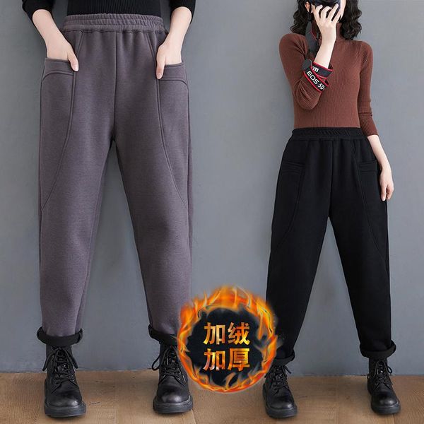 women's pants & capris 2021 winter solid color plush thickened high casual pencil straight women, Black;white
women's pants & capris 2021 winter solid color plush thickened high casual pencil straight women, Black;white