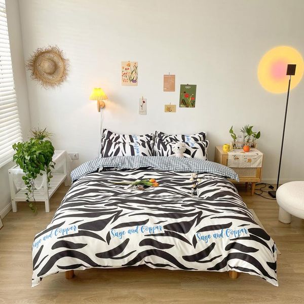 bedding sets black and white zebra pattern polyester pillow case bed sheet breathable soft comfortable single double set oceania
bedding sets black and white zebra pattern polyester pillow case bed sheet breathable soft comfortable single double set oceania
