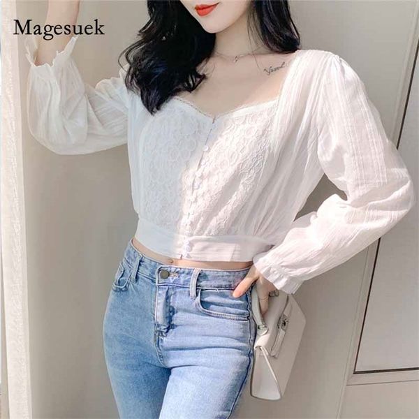 square collar white chiffon autumn french blouse waist puff long sleeve women lace stitching woman's shirt 10848 210518
square collar white chiffon autumn french blouse waist puff long sleeve women lace stitching woman's shirt 10848 210518