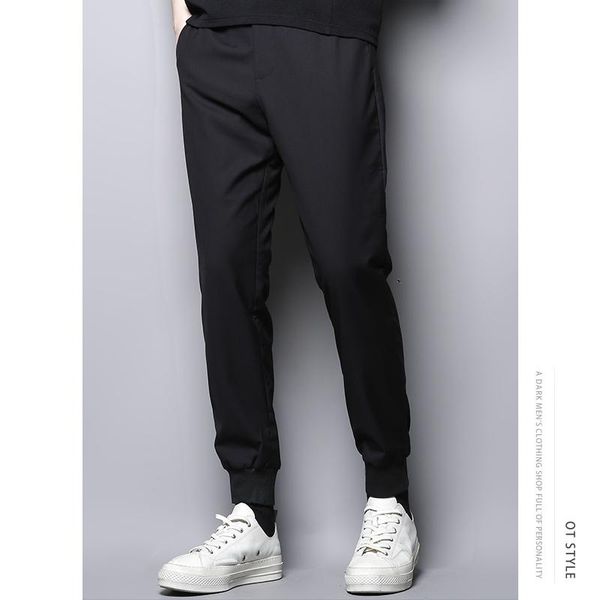 men's pants simple basic style literature and art re purchase solid color versatile casual nine point leggings fashion korean le, Black
men's pants simple basic style literature and art re purchase solid color versatile casual nine point leggings fashion korean le, Black