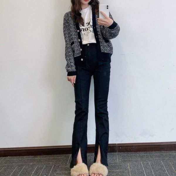 women's jeans chic high waist flare denim pants casual vintage all-match slim split design trousers side pockets zipper pantalone, Blue
women's jeans chic high waist flare denim pants casual vintage all-match slim split design trousers side pockets zipper pantalone, Blue