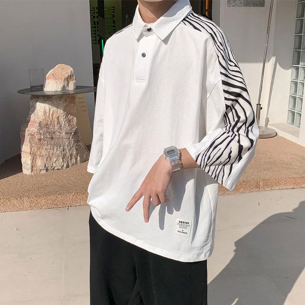 men's polos three quarter sleeve shirt for teen summer fashion streetwear zebra pattern patchwork mens clothing golf, White;black
men's polos three quarter sleeve shirt for teen summer fashion streetwear zebra pattern patchwork mens clothing golf, White;black