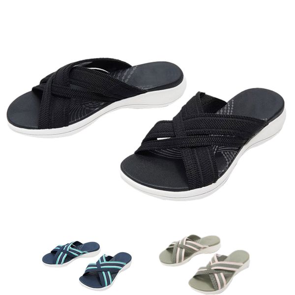 women slippers woven summer sandals cross bandage casual beach open-toe stretch slope heel shoes breathable lady slippers, Black
women slippers woven summer sandals cross bandage casual beach open-toe stretch slope heel shoes breathable lady slippers, Black