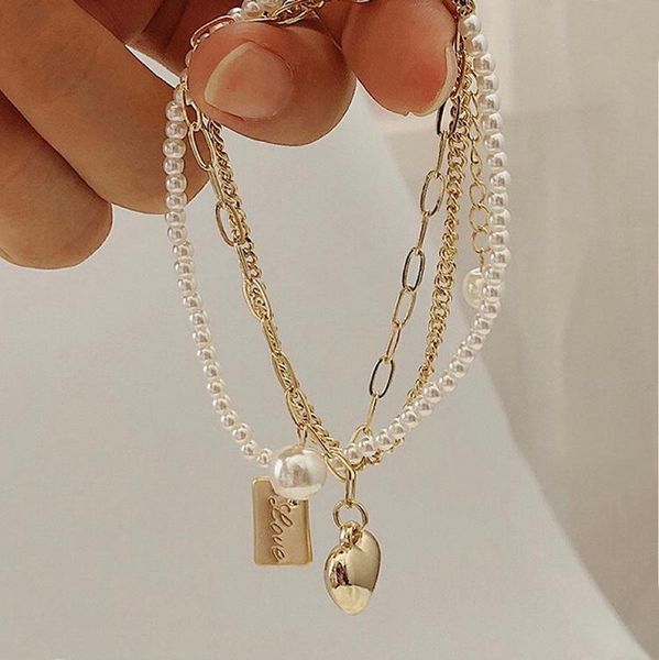link, chain bracelet for women love pearl multi-layer student simple luxury fashion accessories jewelry wholesale, Black
link, chain bracelet for women love pearl multi-layer student simple luxury fashion accessories jewelry wholesale, Black