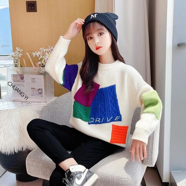 pullover teen girls autumn and winter korean o-neck sweater 2021 fashion knit blouses white black cute 12 year old girl costume, Blue
pullover teen girls autumn and winter korean o-neck sweater 2021 fashion knit blouses white black cute 12 year old girl costume, Blue