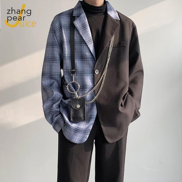 men plaid blazer casual man blazers loose clothing lapel korean mens suit coats streetwear men's suits &, White;black
men plaid blazer casual man blazers loose clothing lapel korean mens suit coats streetwear men's suits &, White;black