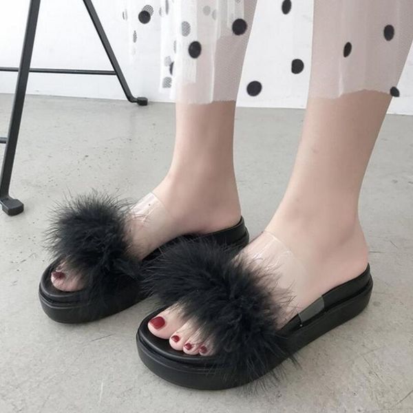slippers beauty ostrich fur flip flops women transparent band platform ladies comfortable furry slides summer shoes pantufa y947, Black
slippers beauty ostrich fur flip flops women transparent band platform ladies comfortable furry slides summer shoes pantufa y947, Black