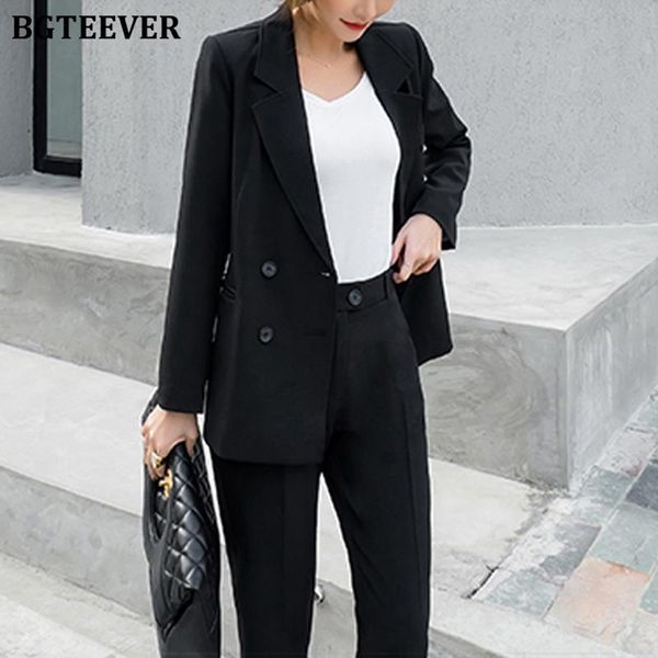 spring summer women 2 pieces set long sleeve double breasted suit blazer & casual high waist pants female 2021 women's suits blazers, White;black
spring summer women 2 pieces set long sleeve double breasted suit blazer & casual high waist pants female 2021 women's suits blazers, White;black