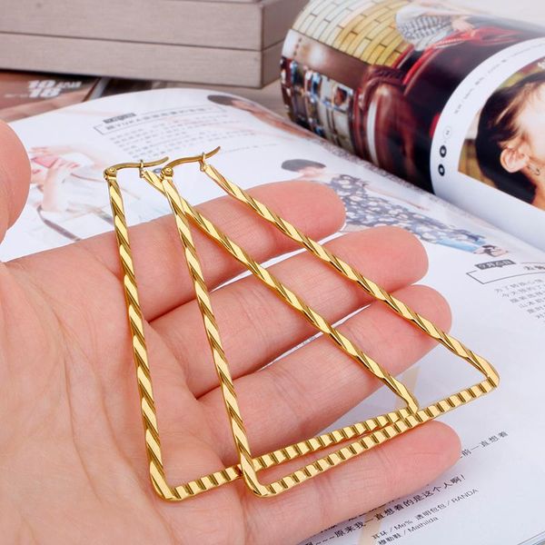 hoop & huggie stainless steel triangle earring for women gold color large fashion ear jewelry ladies wholesale ring 2021, Golden;silver
hoop & huggie stainless steel triangle earring for women gold color large fashion ear jewelry ladies wholesale ring 2021, Golden;silver