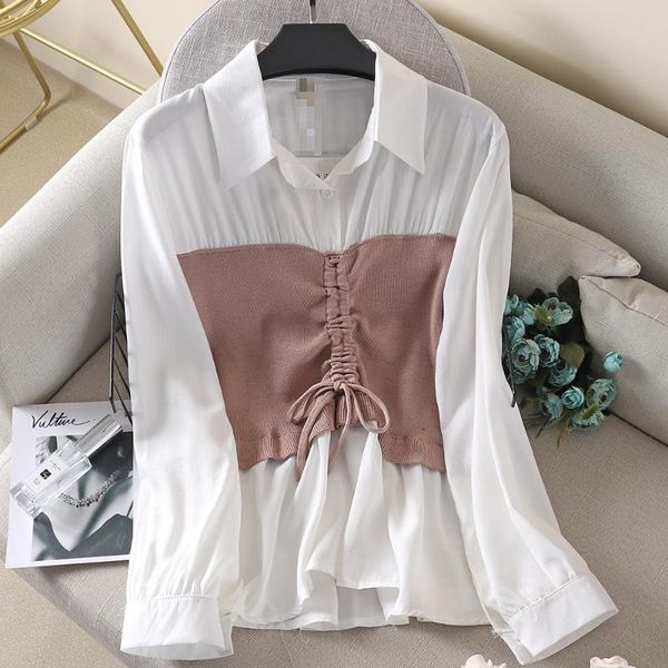 women's blouses & shirts blusas mujer de moda turn-down collar clothing female and patchwork ruffles casual style spring autumn, White
women's blouses & shirts blusas mujer de moda turn-down collar clothing female and patchwork ruffles casual style spring autumn, White