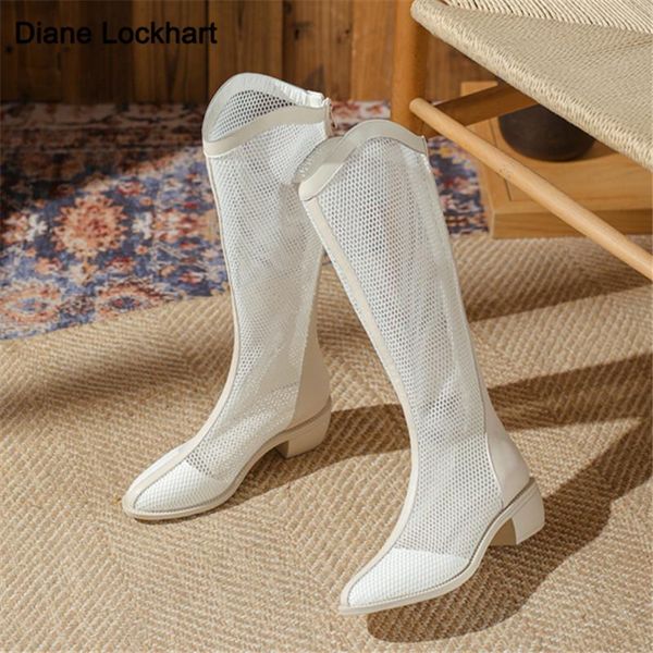 spring summer hollow mesh knee boots pointed toe high heels zip sandals western beige black size 32-43
spring summer hollow mesh knee boots pointed toe high heels zip sandals western beige black size 32-43