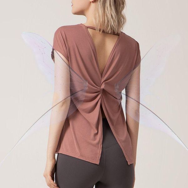 yoga outfit beautiful back wear women's loose and quick-drying running sports short-sleeved breathable fitness blouse
yoga outfit beautiful back wear women's loose and quick-drying running sports short-sleeved breathable fitness blouse
