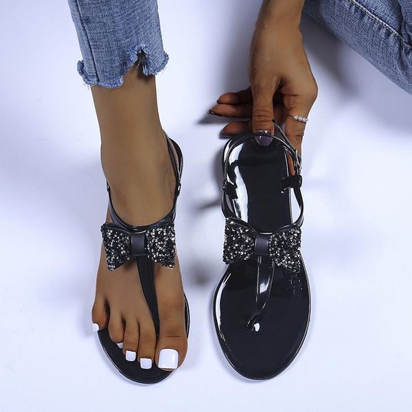 sandals summer 2021 bow-tie sequined peep-toe for women with toe clip casual all-match fashion shoes, Black
sandals summer 2021 bow-tie sequined peep-toe for women with toe clip casual all-match fashion shoes, Black