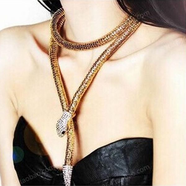 chokers retro snake crystal long necklace woman 2021 european and american explosive exaggerated jewelry wholesale, Golden;silver
chokers retro snake crystal long necklace woman 2021 european and american explosive exaggerated jewelry wholesale, Golden;silver