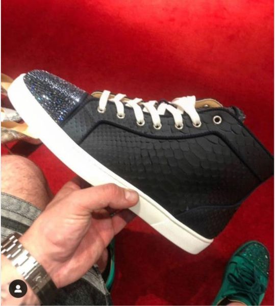 red sole men's casual shoes high-sneakers navy blue python leather luxury lovers dark color fashion walking flat shoes, Black
red sole men's casual shoes high-sneakers navy blue python leather luxury lovers dark color fashion walking flat shoes, Black