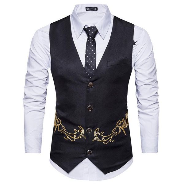 men's vests business casual slim fit spring autumn fashion solid color single buttons men male suit, Black;white
men's vests business casual slim fit spring autumn fashion solid color single buttons men male suit, Black;white