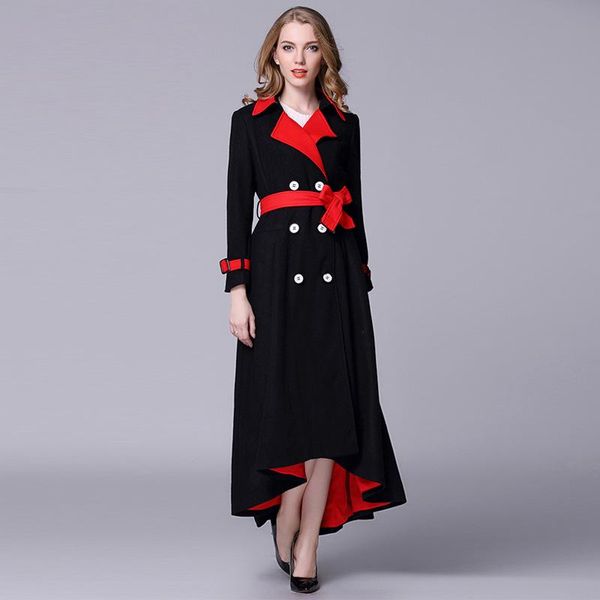 women's wool & blends coats winter double breasted woolen overcoat women great coat d458, Black
women's wool & blends coats winter double breasted woolen overcoat women great coat d458, Black