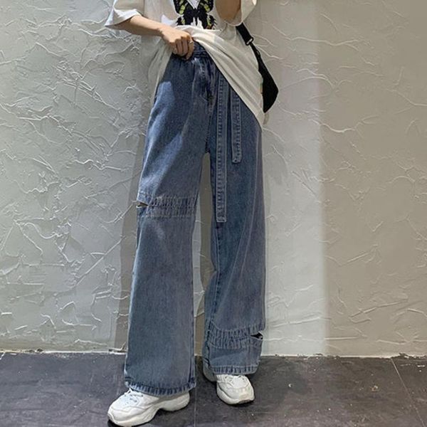 women's jeans y2k mujer streetwear high-waisted ripped wide-legged wide-leg with waist wide loose straight leg four season, Blue
women's jeans y2k mujer streetwear high-waisted ripped wide-legged wide-leg with waist wide loose straight leg four season, Blue