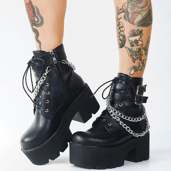 boots brand design big size 43 chunky heel gothic style halloween gift punk fashion cool street motorcycles ankle shoes women, Black
boots brand design big size 43 chunky heel gothic style halloween gift punk fashion cool street motorcycles ankle shoes women, Black