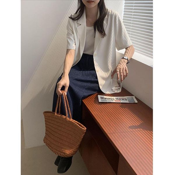 women's suits & blazers korean simple short sleeve small suit 2021 fashionable single breasted coat fashion w91197, White;black
women's suits & blazers korean simple short sleeve small suit 2021 fashionable single breasted coat fashion w91197, White;black