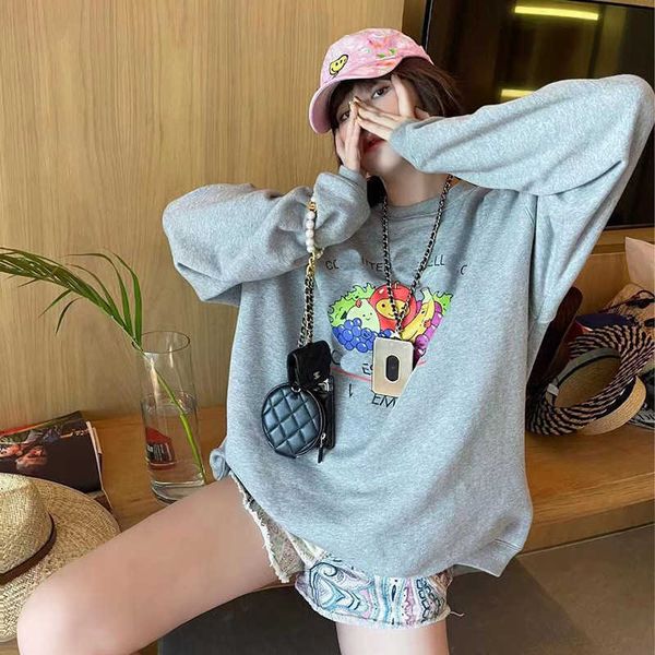 tide brand design correct version loose cartoon fruit printing patching sweater vtm letter pullover, Black
tide brand design correct version loose cartoon fruit printing patching sweater vtm letter pullover, Black