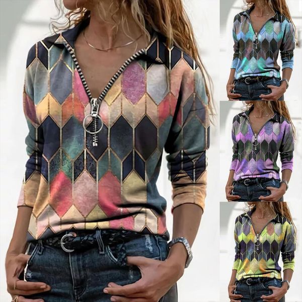 40 fashion women autumn womens sweater winter lapel geometric print zipper long sleeve casual, White;black
40 fashion women autumn womens sweater winter lapel geometric print zipper long sleeve casual, White;black