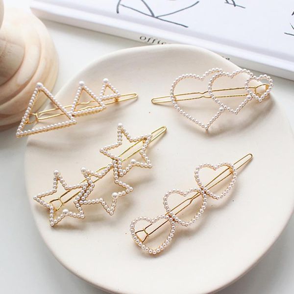 hair clips & barrettes simple geometric pearl heart five-pointed star shape women girls pins hairpins headpiece jewelry accessories vl, Golden;silver
hair clips & barrettes simple geometric pearl heart five-pointed star shape women girls pins hairpins headpiece jewelry accessories vl, Golden;silver